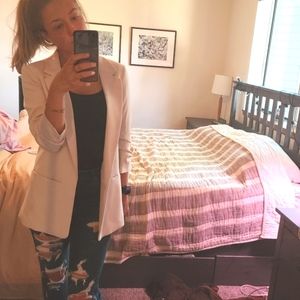 H&M 3/4 Length Cream Blazer